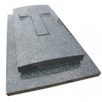 Dalle bombée croix relief à gorges - Labrador bleu HQ - dalle 17/24 - semelle mono ressaut massif à gorges 10/15