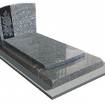 DUNE 12112-12 - Labrador bleu clair - soub. 12 - tomb. 6 - stèle 75 - décor MARGUERITES